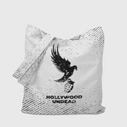 Сумка-шопер Hollywood Undead с потертостями на светлом фоне, цвет: 3D-принт