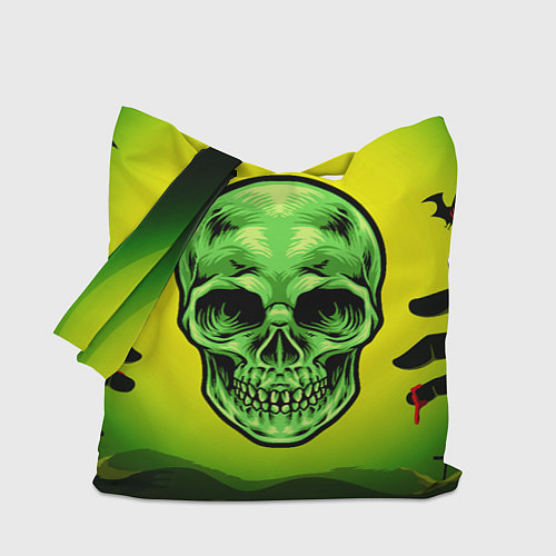 Сумка-шоппер Зеленый череп / 3D-принт – фото 1