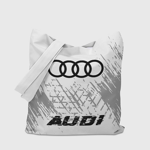 Сумка-шоппер Audi speed шины на светлом: символ, надпись / 3D-принт – фото 1