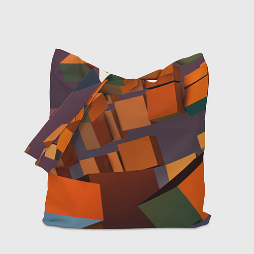 Сумка-шоппер Множество оранжевых кубов и фигур / 3D-принт – фото 1