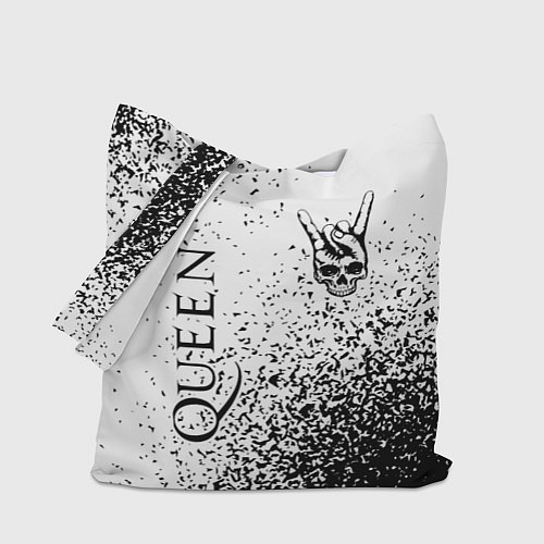 Сумка-шоппер Queen и рок символ на светлом фоне / 3D-принт – фото 1