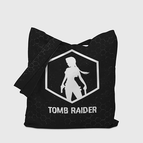 Сумка-шоппер Tomb Raider glitch на темном фоне / 3D-принт – фото 1