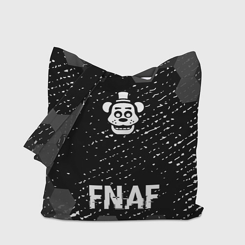 Сумка-шоппер FNAF glitch на темном фоне: символ, надпись / 3D-принт – фото 1