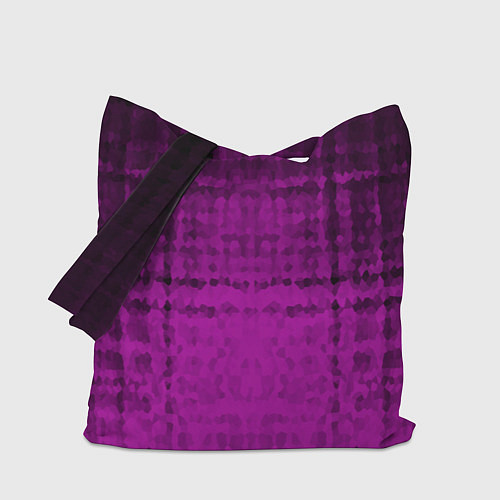 Сумка-шоппер Абстрактный мозаичный черно - пурпурный узор / 3D-принт – фото 1