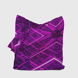 Сумка-шопер Абстрактные геометрические фиолетовые объекты, цвет: 3D-принт
