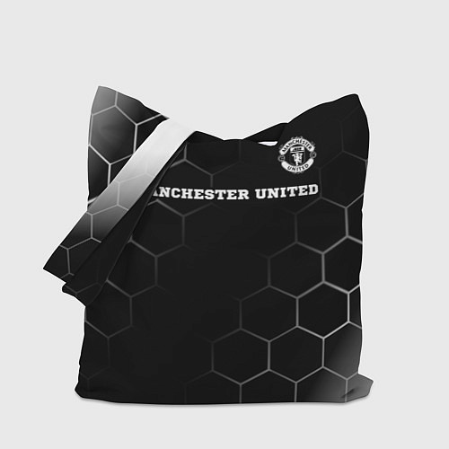 Сумка-шоппер Manchester United sport на темном фоне: символ све / 3D-принт – фото 1