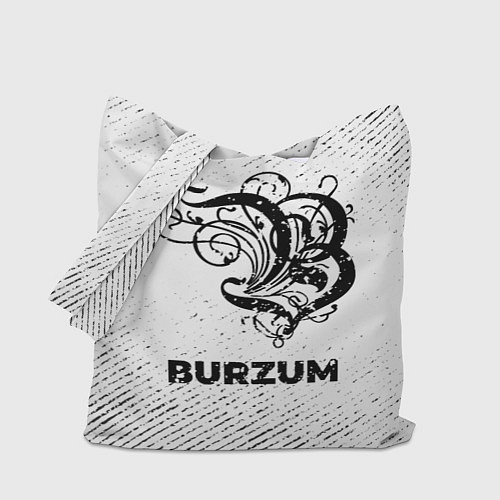 Сумка-шоппер Burzum с потертостями на светлом фоне / 3D-принт – фото 1