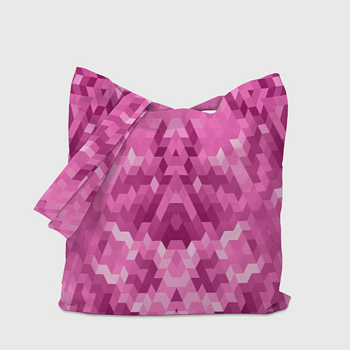 Сумка-шоппер Яркий малиново-розовый геометрический узор / 3D-принт – фото 1