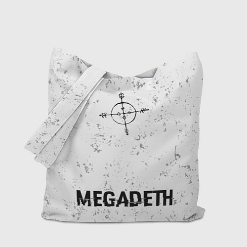 Сумка-шоппер Megadeth glitch на светлом фоне: символ, надпись / 3D-принт – фото 1