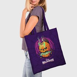 Сумка-шопер Злобная тыква Хэллоуин, цвет: 3D-принт — фото 2