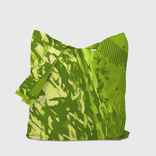 Сумка-шоппер Зеленый абстрактный камуфляж / 3D-принт – фото 1