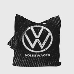 Сумка-шоппер Volkswagen с потертостями на темном фоне