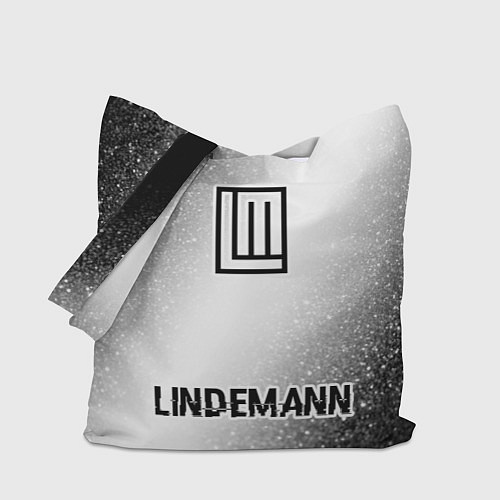 Сумка-шоппер Lindemann glitch на светлом фоне: символ, надпись / 3D-принт – фото 1