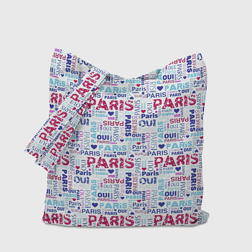 Сумка-шоппер Парижская бумага с надписями - текстура / 3D-принт – фото 1