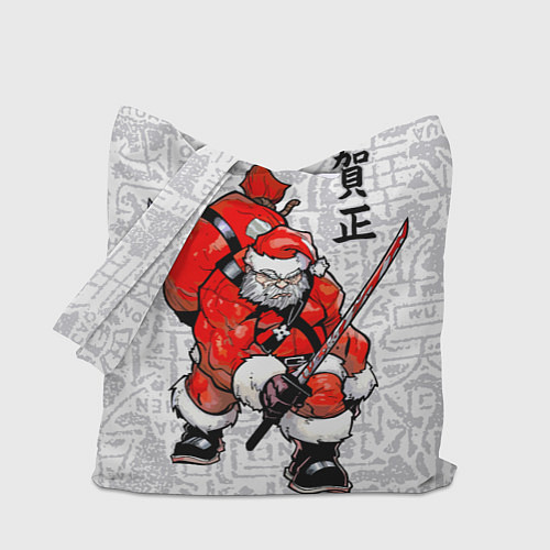 Сумка-шоппер Santa Claus Samurai with katana / 3D-принт – фото 1