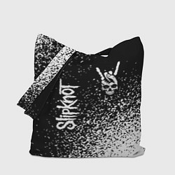 Сумка-шопер Slipknot и рок символ на темном фоне, цвет: 3D-принт