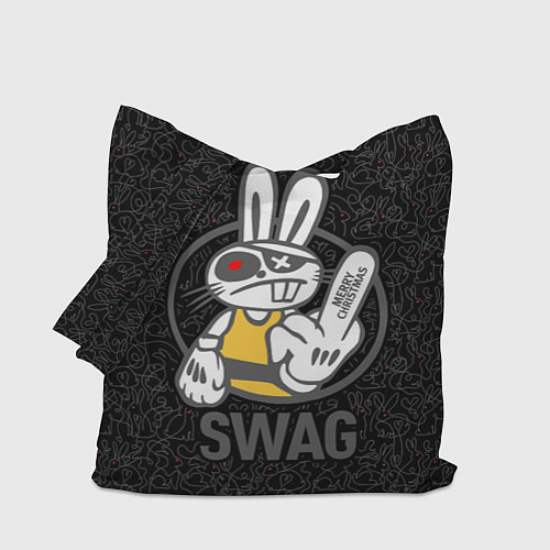 Сумка-шоппер SWAG, bad rabbit, merry Christmas / 3D-принт – фото 1