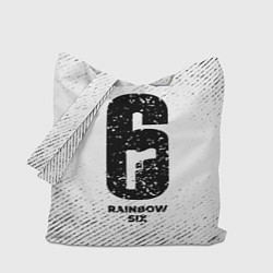 Сумка-шоппер Rainbow Six с потертостями на светлом фоне