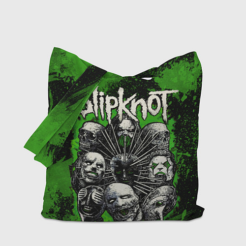 Сумка-шоппер Slipknot green abstract / 3D-принт – фото 1