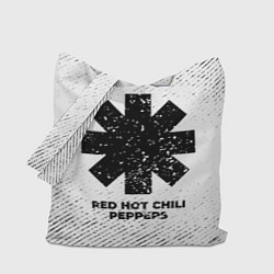 Сумка-шопер Red Hot Chili Peppers с потертостями на светлом фо, цвет: 3D-принт