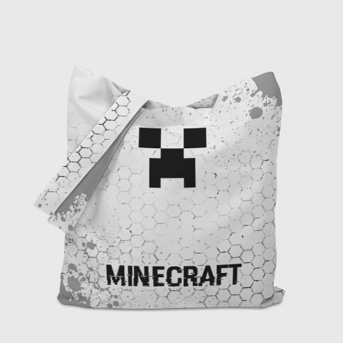 Сумка-шоппер Minecraft glitch на светлом фоне: символ, надпись / 3D-принт – фото 1