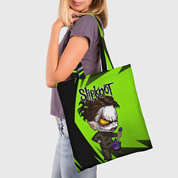 Сумка-шопер Slipknot green, цвет: 3D-принт — фото 2