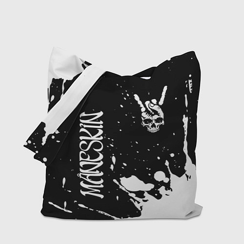 Сумка-шоппер Maneskin и рок символ на темном фоне / 3D-принт – фото 1