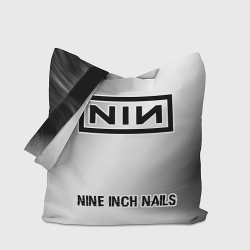 Сумка-шоппер Nine Inch Nails glitch на светлом фоне: символ, на / 3D-принт – фото 1