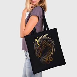 Сумка-шопер Китайский дракон - ирезуми, цвет: 3D-принт — фото 2