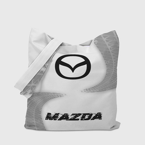 Сумка-шоппер Mazda speed шины на светлом: символ, надпись / 3D-принт – фото 1