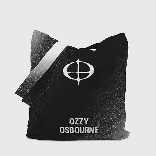 Сумка-шоппер Ozzy Osbourne glitch на темном фоне: символ, надпи / 3D-принт – фото 1