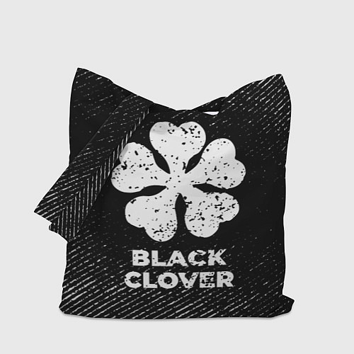 Сумка-шоппер Black Clover с потертостями на темном фоне / 3D-принт – фото 1