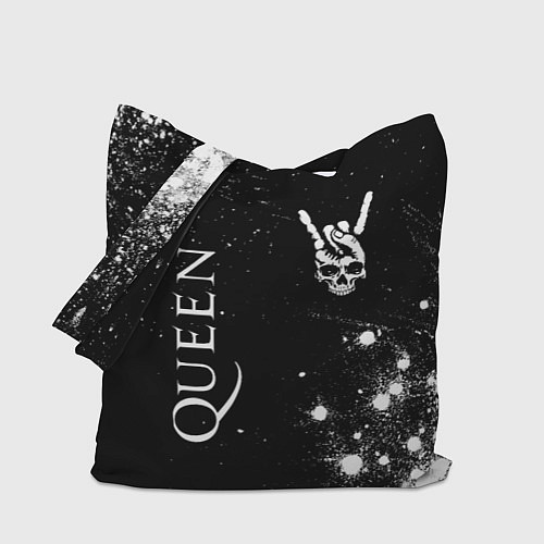 Сумка-шоппер Queen и рок символ на темном фоне / 3D-принт – фото 1