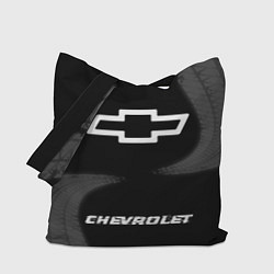 Сумка-шопер Chevrolet speed шины на темном: символ, надпись, цвет: 3D-принт