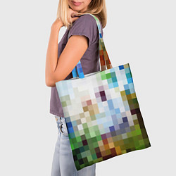 Сумка-шопер Пиксельная абстракция, цвет: 3D-принт — фото 2