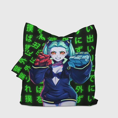 Сумка-шоппер Неоновые иероглифы - Rebecca / 3D-принт – фото 1