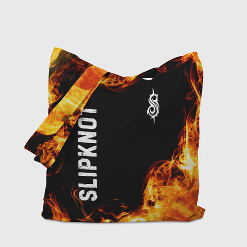 Сумка-шоппер Slipknot и пылающий огонь / 3D-принт – фото 1