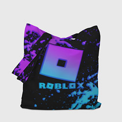 Сумка-шоппер Roblox logo neon gradient