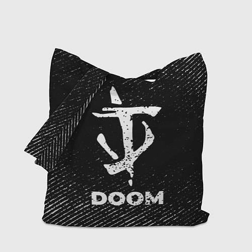 Сумка-шоппер Doom с потертостями на темном фоне / 3D-принт – фото 1