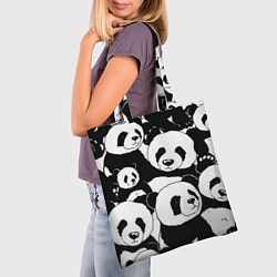 Сумка-шопер С пандами паттерн, цвет: 3D-принт — фото 2