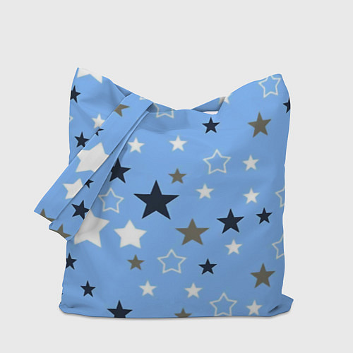 Сумка-шоппер Звёзды на голубом фоне / 3D-принт – фото 1