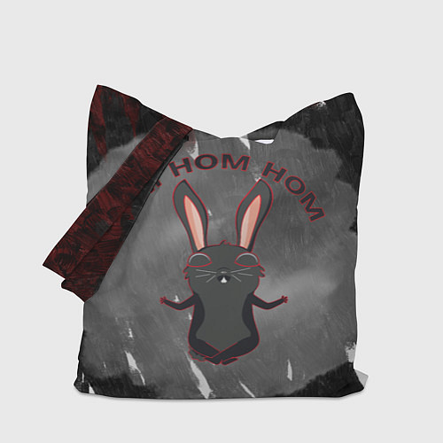 Сумка-шоппер Черный кролик ом ном ном / 3D-принт – фото 1
