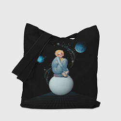 Сумка-шопер Pinup женщина на Луне, цвет: 3D-принт