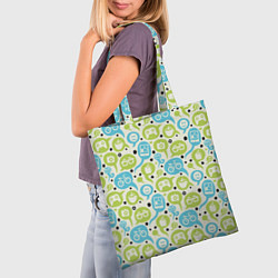 Сумка-шопер Геймпад, велосипед и смайл в пузыре, цвет: 3D-принт — фото 2