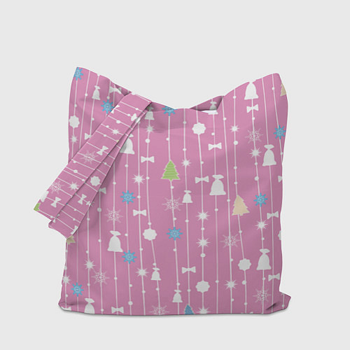Сумка-шоппер Розовый новый год / 3D-принт – фото 1
