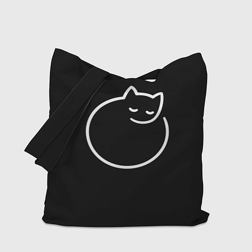 Сумка-шоппер Минималистичный круглый кот / 3D-принт – фото 1