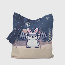 Сумка-шопер Зайчонок со штангой, цвет: 3D-принт