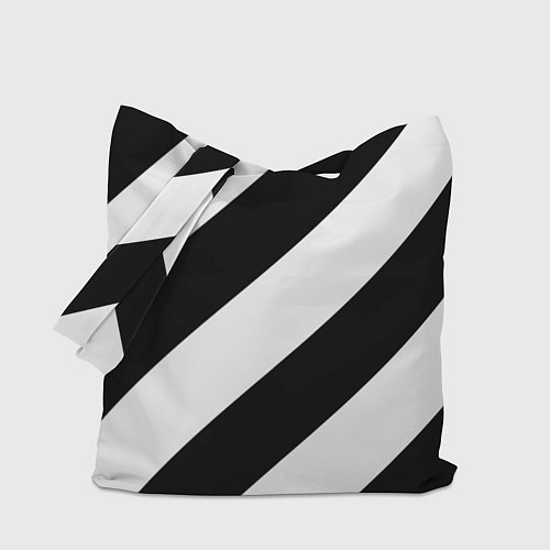 Сумка-шоппер Черно-белые полосы / 3D-принт – фото 1