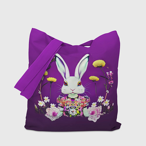 Сумка-шоппер Кролик с одуванчиками / 3D-принт – фото 1