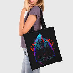 Сумка-шопер Witcher in neon style, цвет: 3D-принт — фото 2